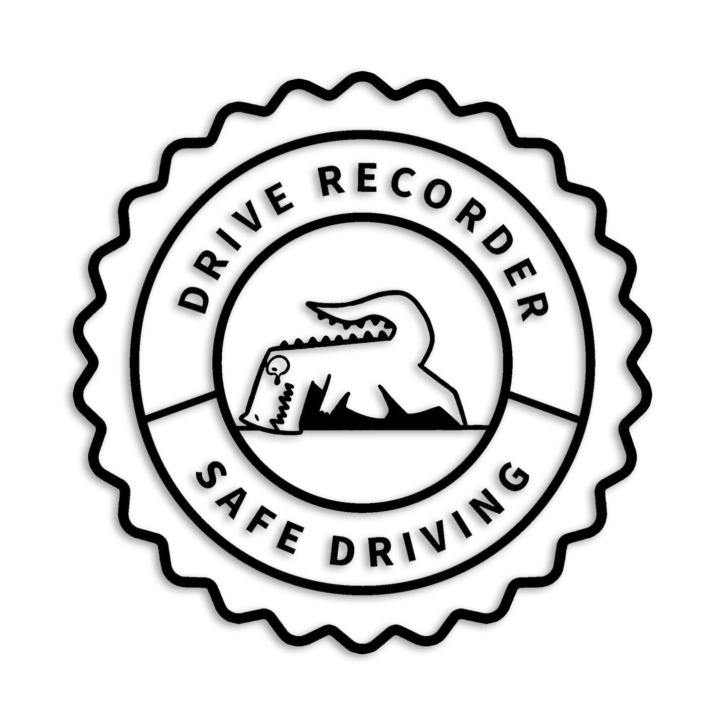 ドライブレコーダー 恐竜 カッティング ステッカー シール (st-1138-01)