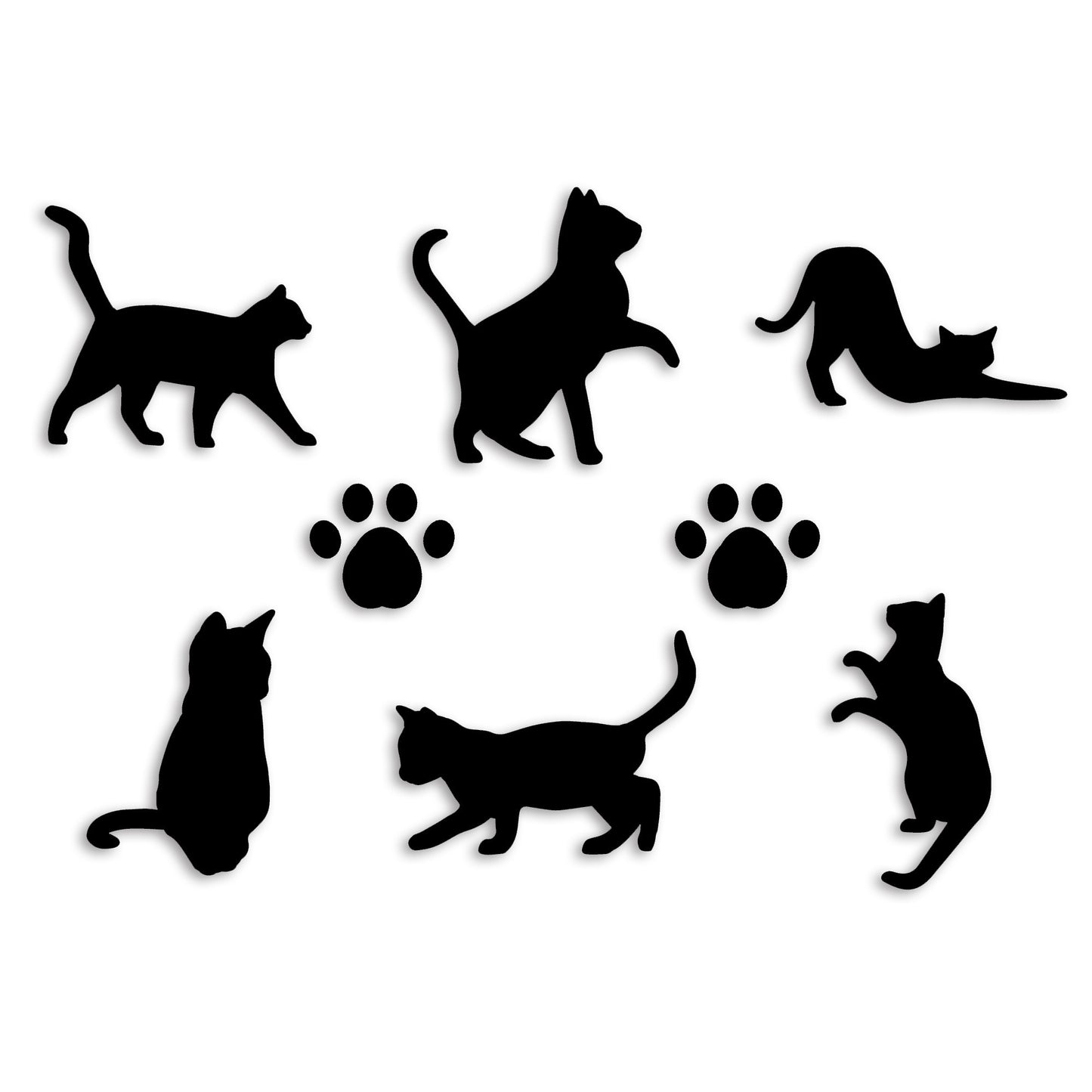 猫 肉球 8個セット カッティング ステッカー シール (st-1302-01)