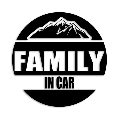 ファミリーインカー カッティング ステッカー FAMILY IN CAR 子供 セーフティー 録画中 カーステッカー シンプル 防水 車 (100-01)