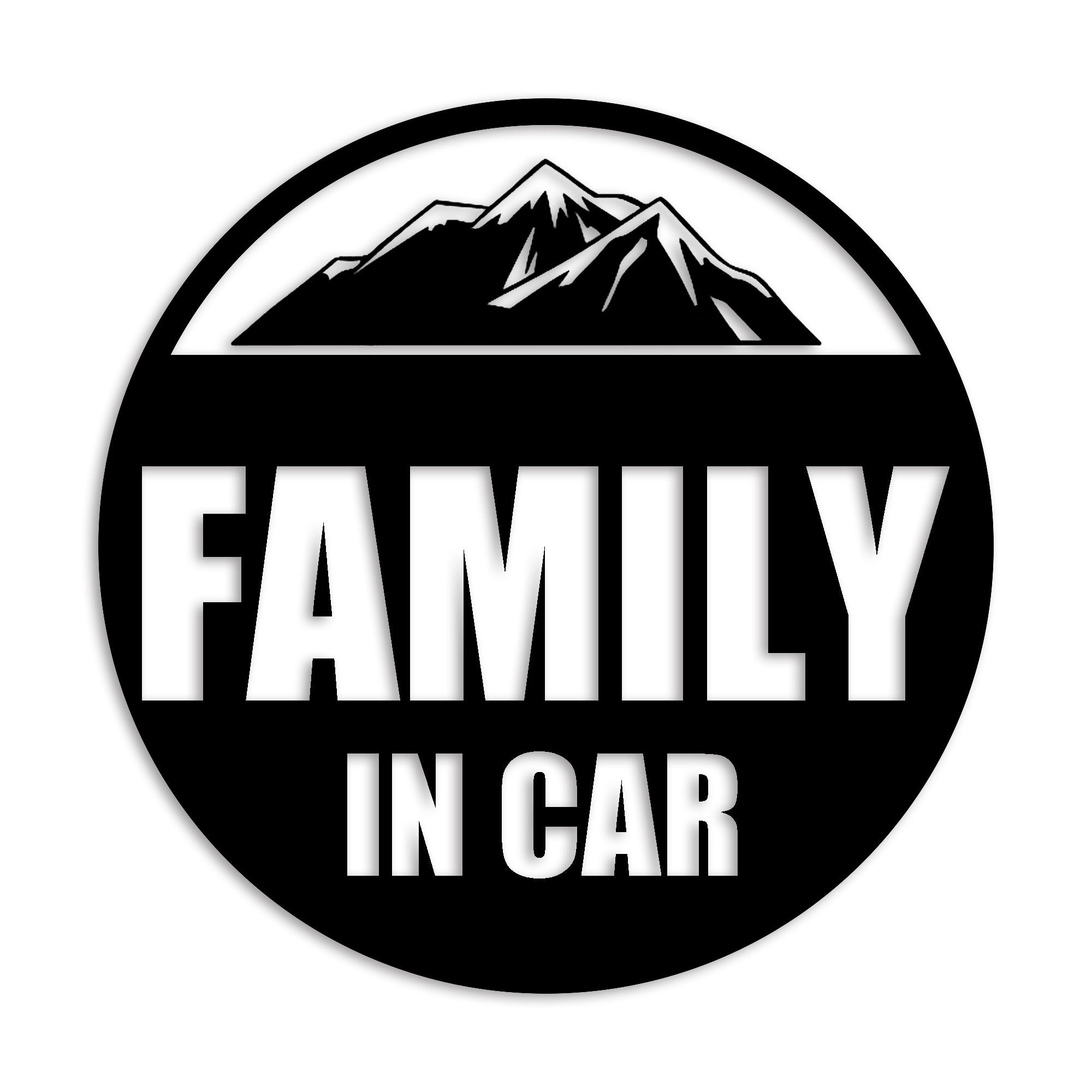 ファミリーインカー カッティング ステッカー FAMILY IN CAR 子供 セーフティー 録画中 カーステッカー シンプル 防水 車 (104-01)