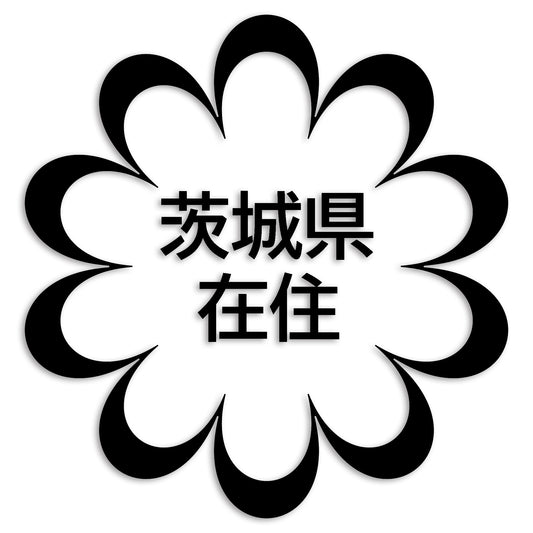 茨城県 カッティング ステッカー シール 県外ナンバー 在住 イタズラ防止 防水 車 (st-123-03)