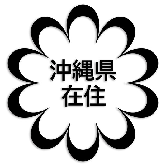 沖縄県 カッティング ステッカー シール 県外ナンバー 在住 イタズラ防止 防水 車 (st-123-05)