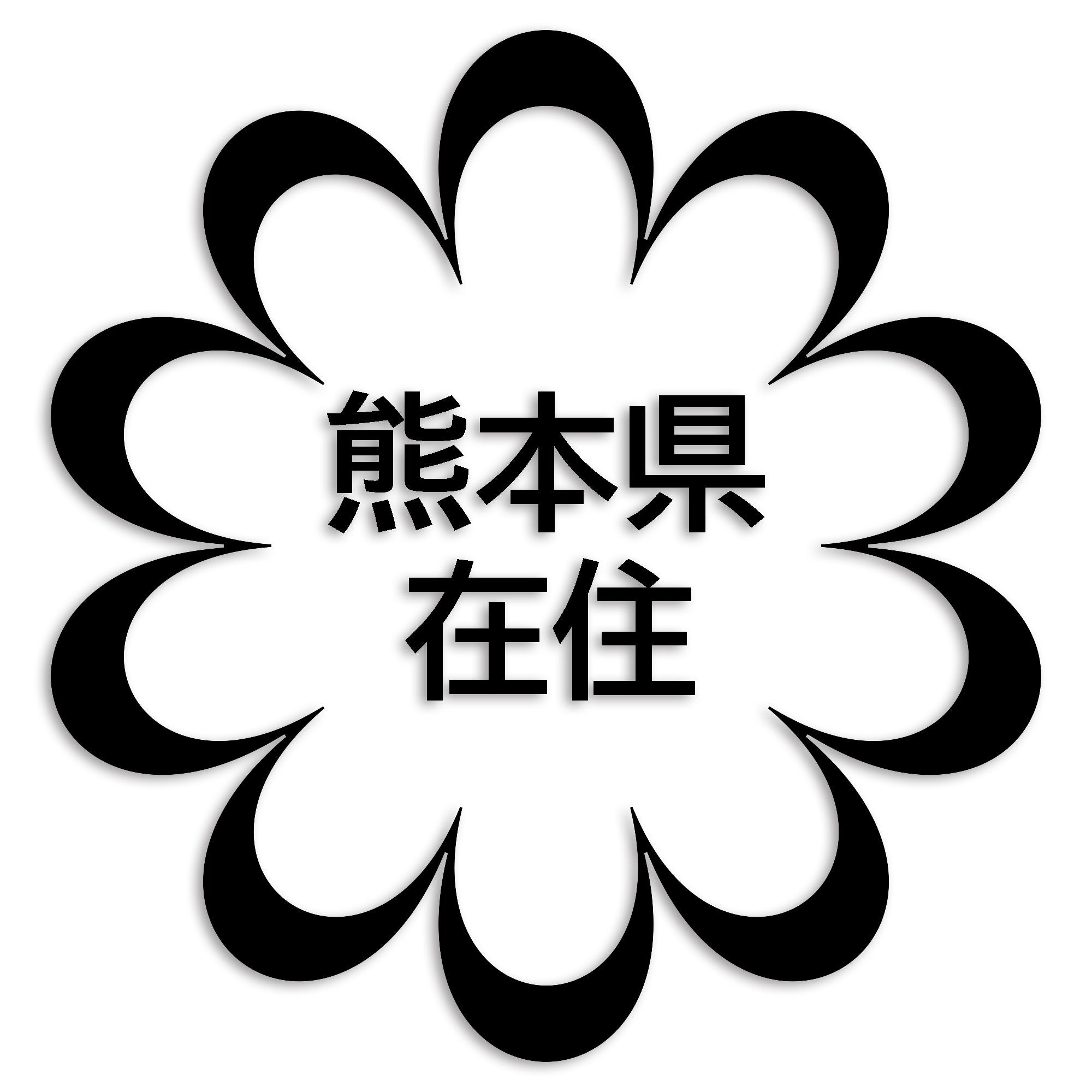 熊本県 カッティング ステッカー シール 県外ナンバー 在住 イタズラ防止 防水 車 (st-123-11)