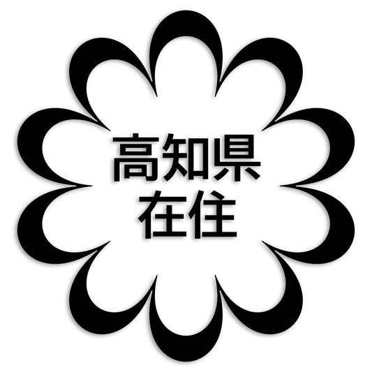 高知県 カッティング ステッカー シール 県外ナンバー 在住 イタズラ防止 防水 車 (st-123-15)