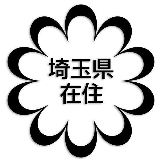 埼玉県 カッティング ステッカー シール 県外ナンバー 在住 イタズラ防止 防水 車 (st-123-17)