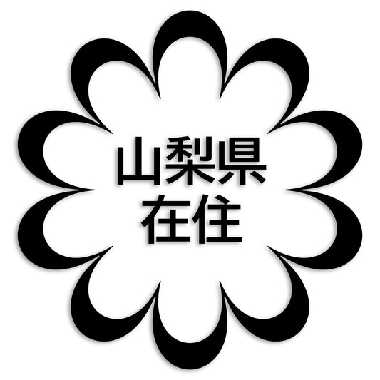 山梨県 カッティング ステッカー シール 県外ナンバー 在住 イタズラ防止 防水 車 (st-123-21)