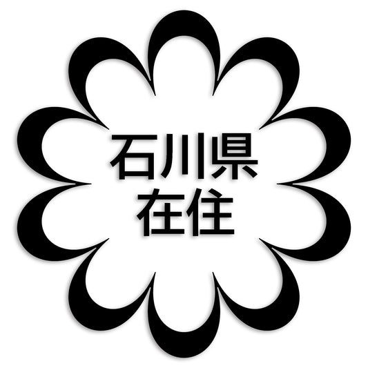 石川県 カッティング ステッカー シール 県外ナンバー 在住 イタズラ防止 防水 車 (st-123-29)