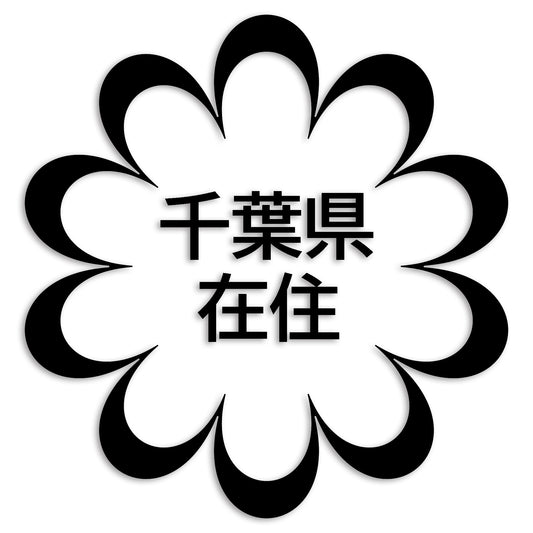 千葉県 カッティング ステッカー シール 県外ナンバー 在住 イタズラ防止 防水 車 (st-123-30)
