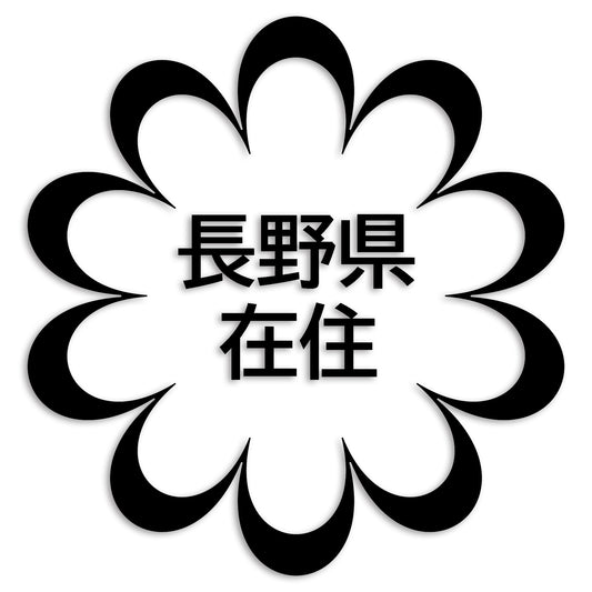 長野県 カッティング ステッカー シール 県外ナンバー 在住 イタズラ防止 防水 車 (st-123-34)