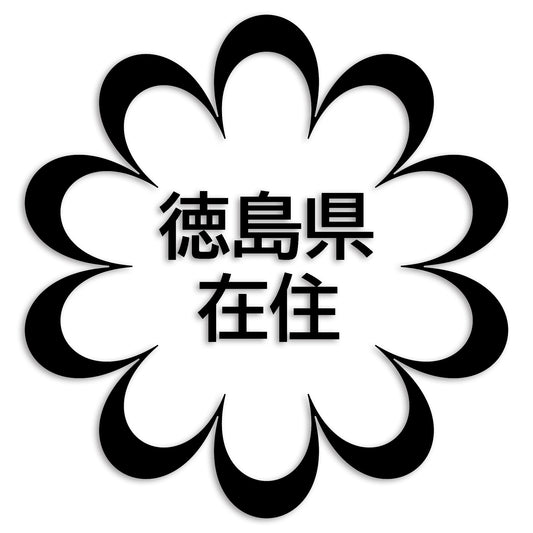 徳島県 カッティング ステッカー シール 県外ナンバー 在住 イタズラ防止 防水 車 (st-123-38)