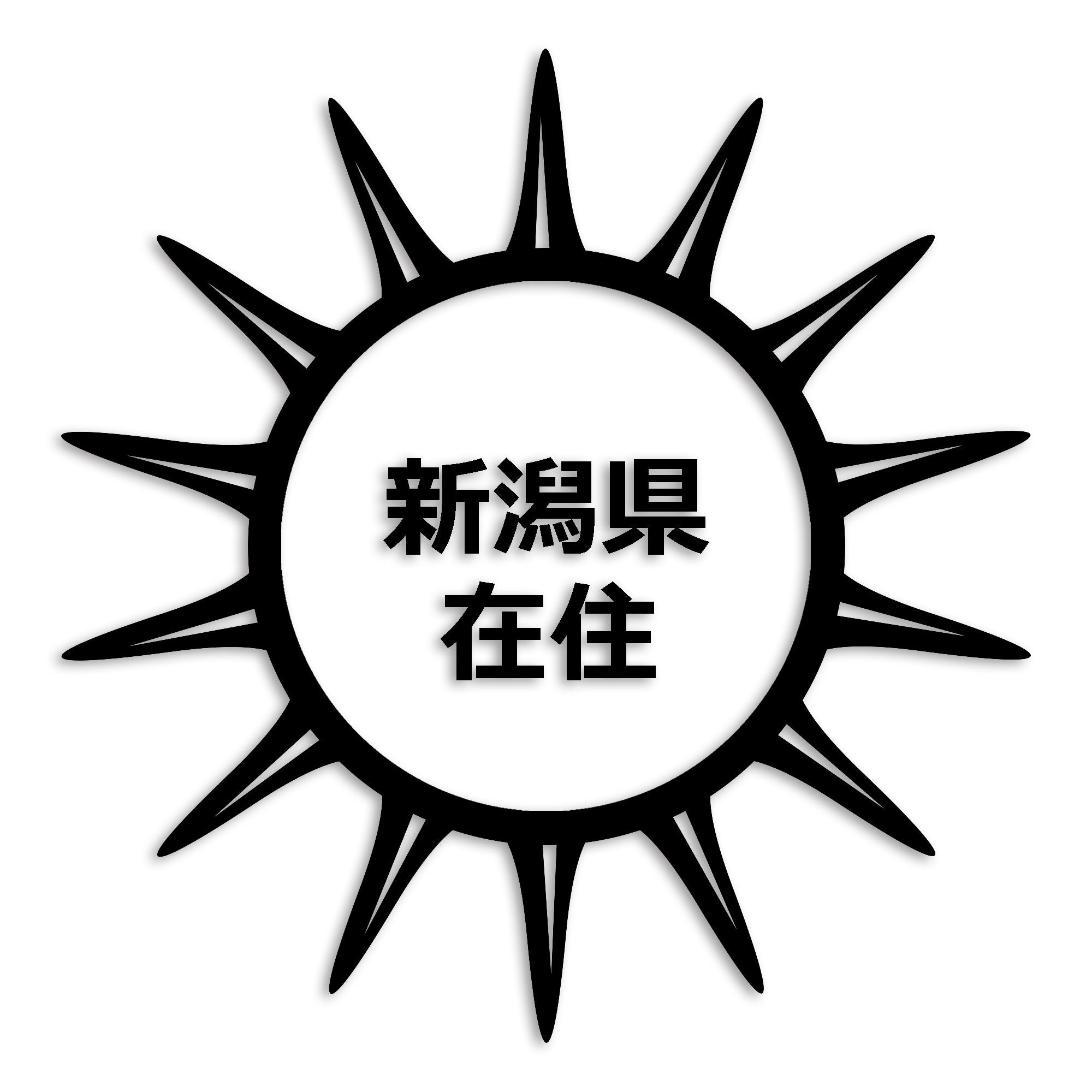 新潟県 カッティング ステッカー シール 県外ナンバー 在住 イタズラ防止 防水 車 (st-127-25)