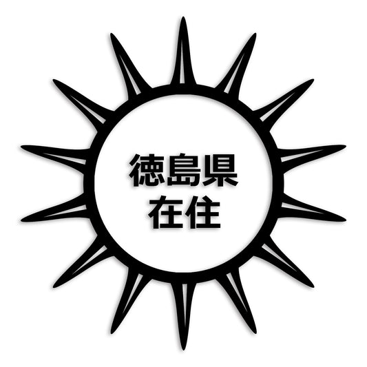 徳島県 カッティング ステッカー シール 県外ナンバー 在住 イタズラ防止 防水 車 (st-127-38)