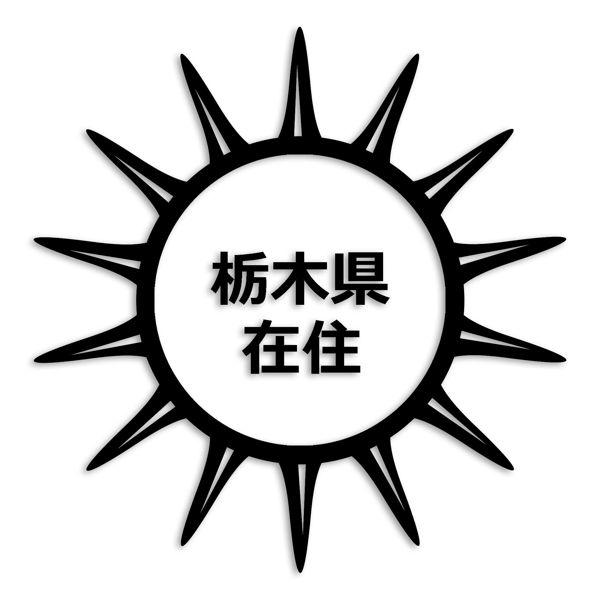 栃木県 カッティング ステッカー シール 県外ナンバー 在住 イタズラ防止 防水 車 (st-127-39)