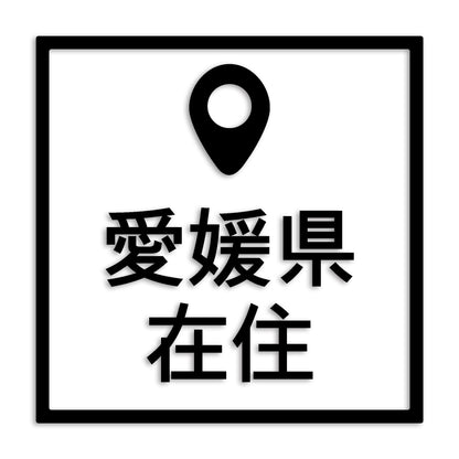 愛媛県 カッティング ステッカー シール 県外ナンバー 在住 イタズラ防止 防水 車 (st-30-02)