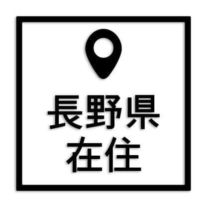 長野県 カッティング ステッカー シール 県外ナンバー 在住 イタズラ防止 防水 車 (st-30-34)