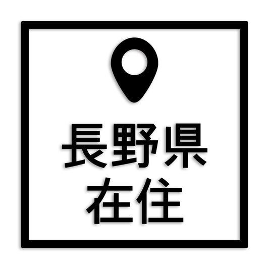 長野県 カッティング ステッカー シール 県外ナンバー 在住 イタズラ防止 防水 車 (st-30-34)