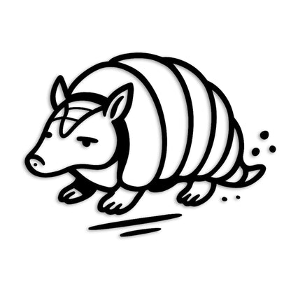 すむとこまちがえました クロワッサンのアルマジロ カッティングステッカー ブラック