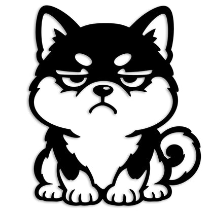 ふて顔柴犬 カッティングステッカー ブラック