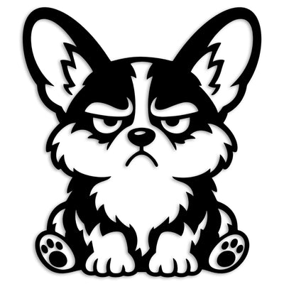 ふて顔コーギー カッティングステッカー ブラック