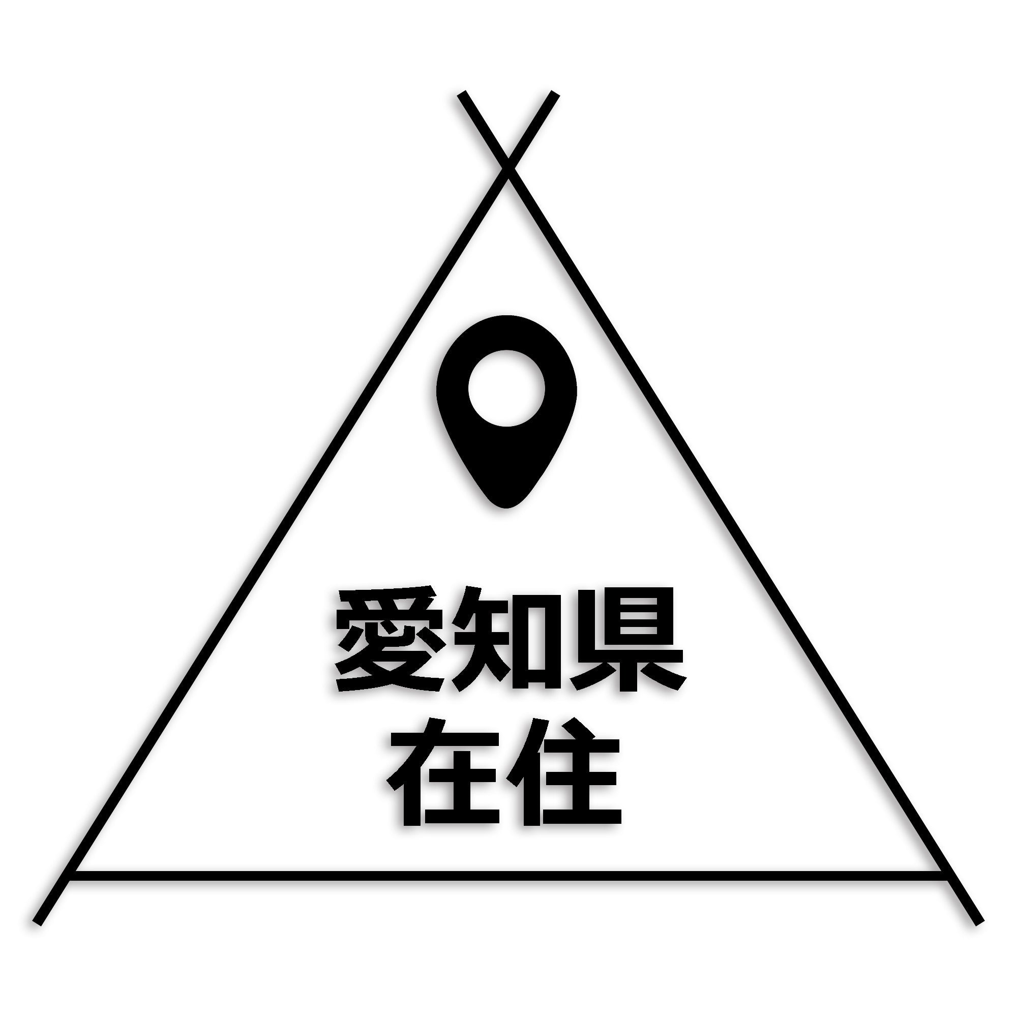 愛知県 カッティング ステッカー シール 県外ナンバー 在住 イタズラ防止 防水 車 (st-39-01)