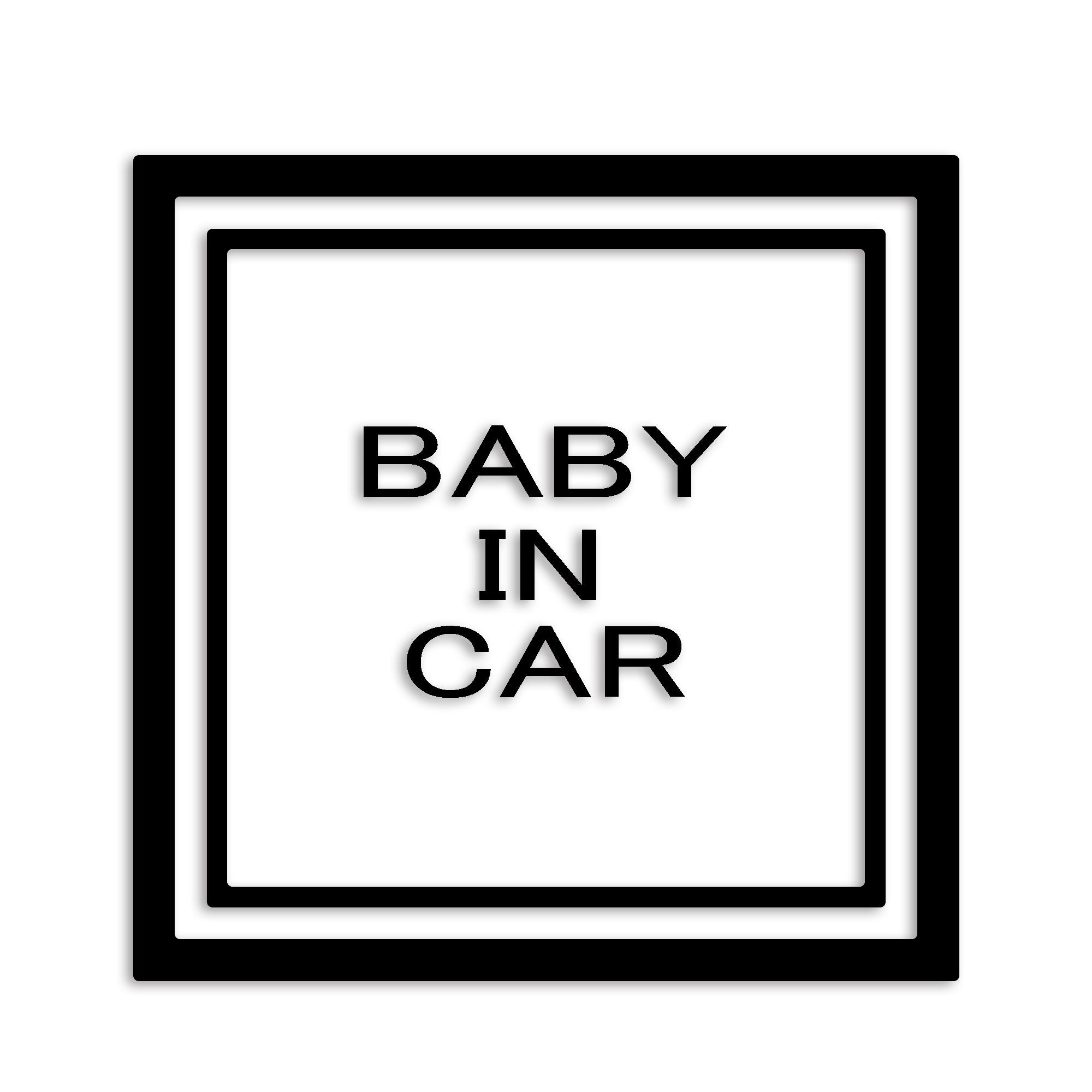 ベビーインカー カッティング ステッカー BABY IN CAR 子供 セーフティー 録画中 カーステッカー シンプル 防水 車 (42-01)