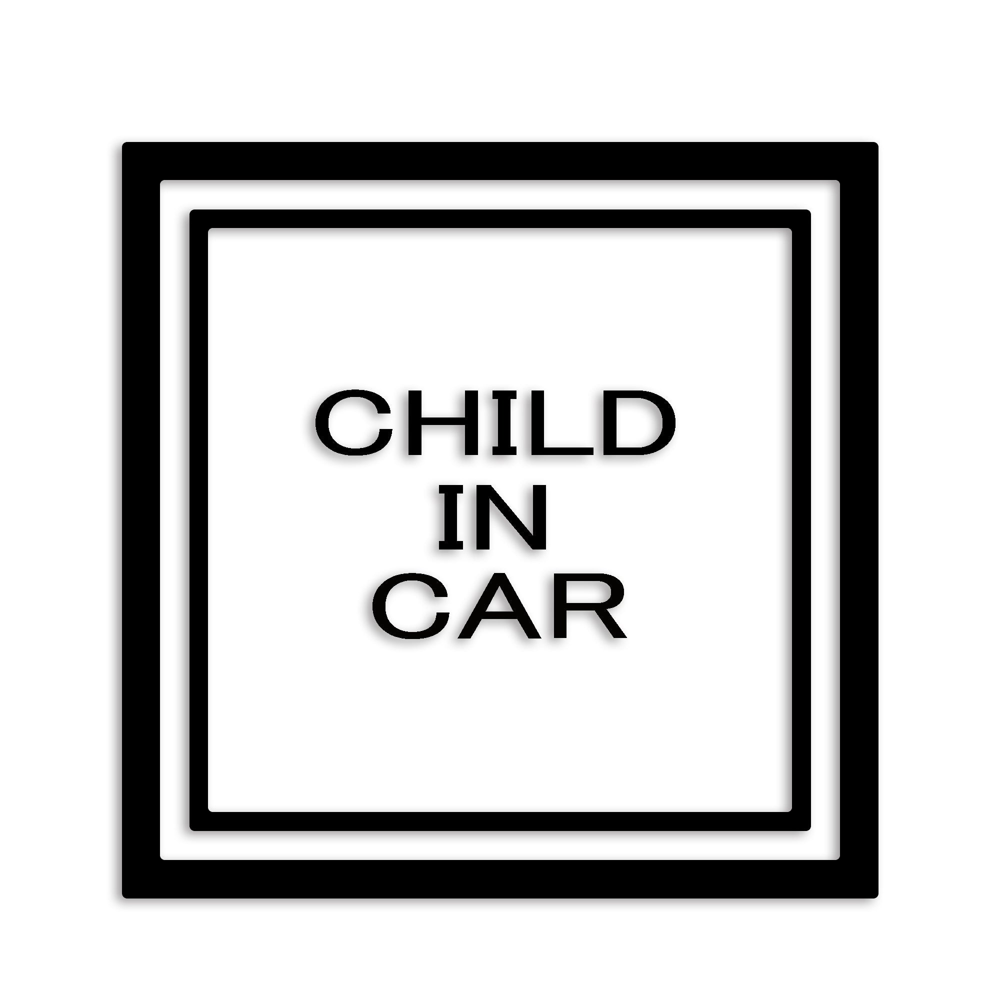 チャイルドインカー カッティング ステッカー CHILD IN CAR 子供 セーフティー 録画中 カーステッカー シンプル 防水 車 (43-01)