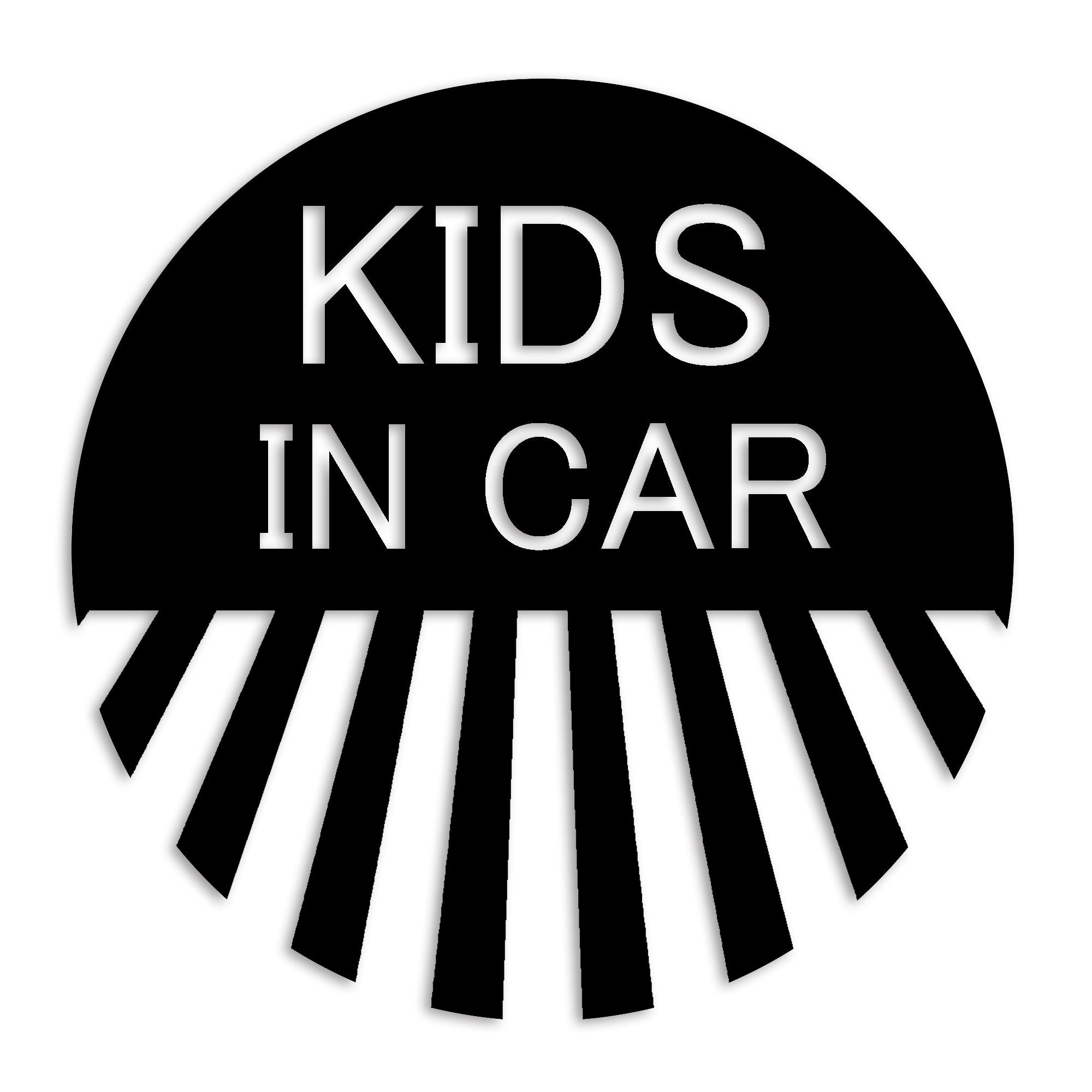 キッズインカー カッティング ステッカー KIDS IN CAR 子供 セーフティー 録画中 カーステッカー シンプル 防水 車 (48-01)