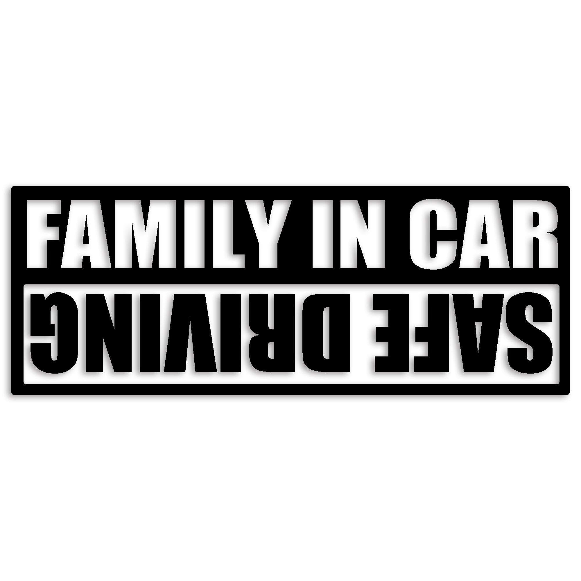 ファミリーインカー カッティング ステッカー FAMILY IN CAR 子供 セーフティー 録画中 カーステッカー シンプル 防水 車 (65-01)