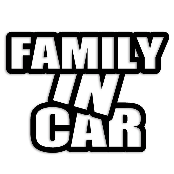 ファミリーインカー カッティングステッカー FAMILY IN CAR 子供 セーフティー 録画中 カーステッカー シンプル 70-01