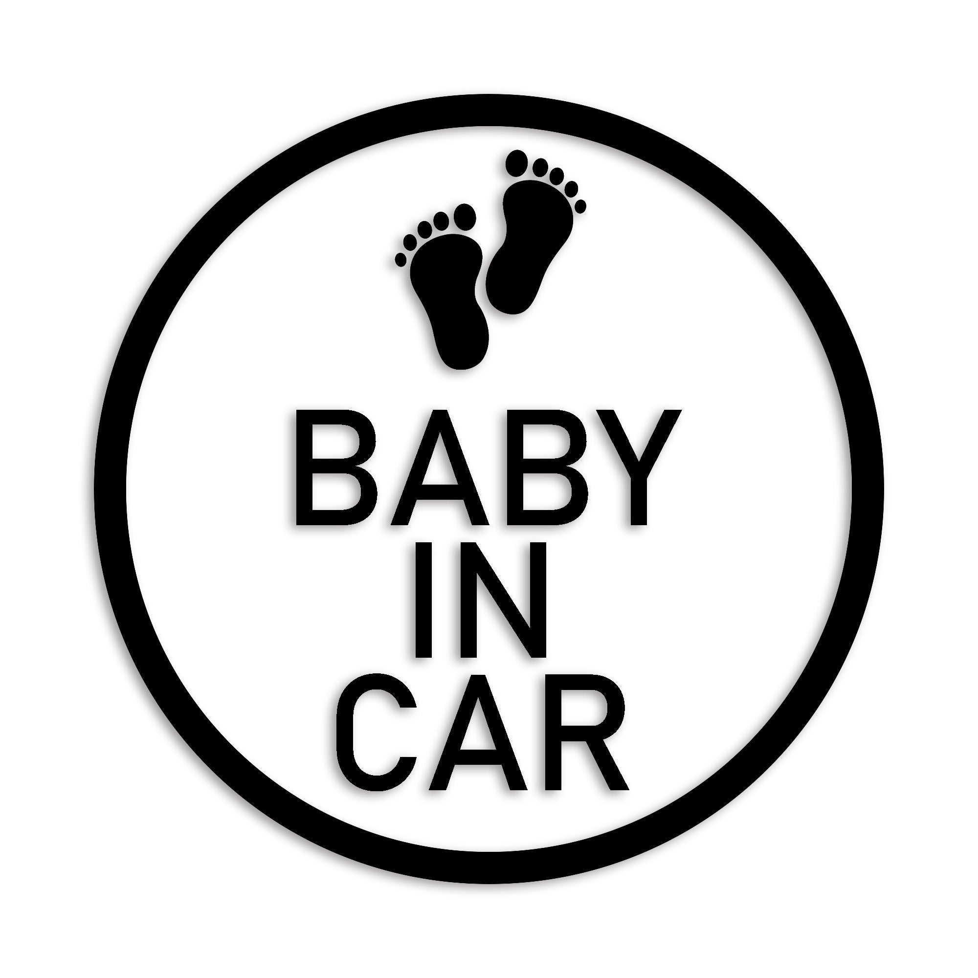 ベビーインカー カッティング ステッカー BABY IN CAR 子供 セーフティー 録画中 カーステッカー シンプル 防水 車 (82-01)