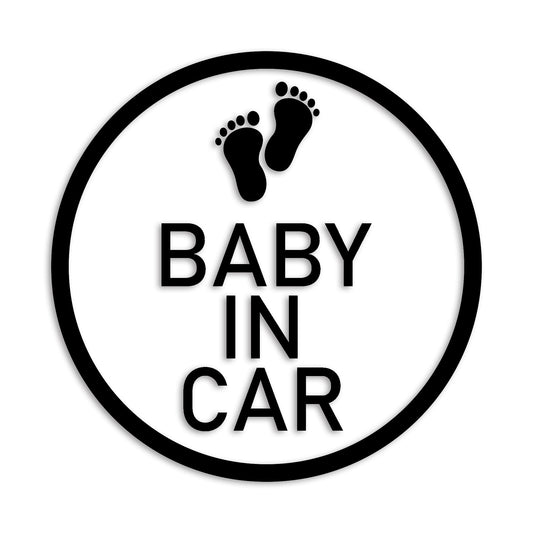 ベビーインカー カッティング ステッカー BABY IN CAR 子供 セーフティー 録画中 カーステッカー シンプル 防水 車 (82-01)