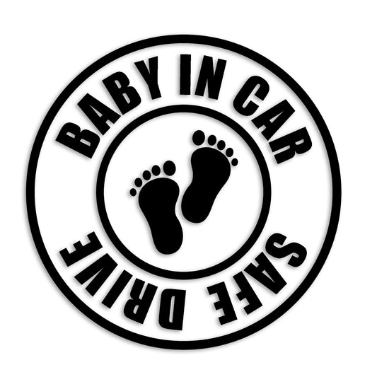 ベビーインカー カッティング ステッカー BABY IN CAR 子供 セーフティー 録画中 カーステッカー シンプル 防水 車 (86-01)