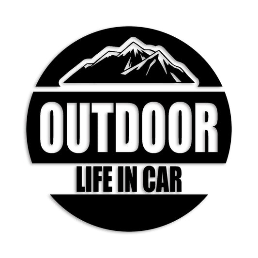 アウトドア ライフインカ― カッティング ステッカー シール outdoor キャンプ ライフ 山 カーステッカー シンプル 防水 車 (92-01)