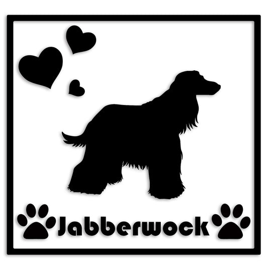 アフガンハウンド 文字入れ可能 ペット 犬 カッティング ステッカー (st-1-02)