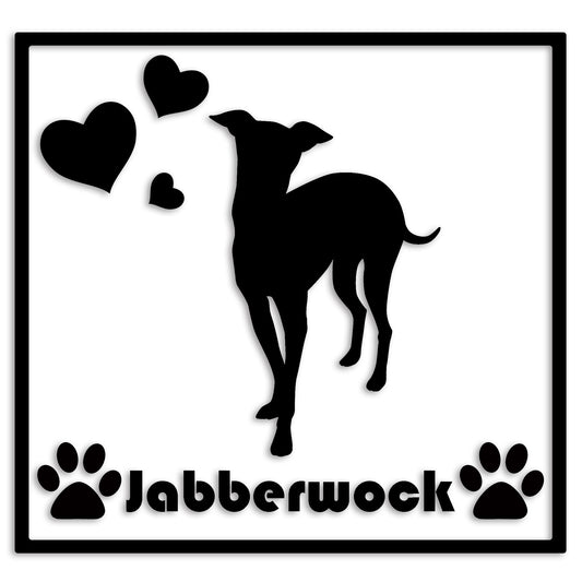 イタリアングレーハウンド 文字入れ可能 ペット 犬 カッティング ステッカー (st-1-03)