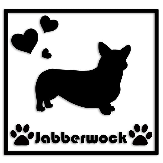 ウェルシュコーギー 文字入れ可能 ペット 犬 カッティング ステッカー (st-1-08)