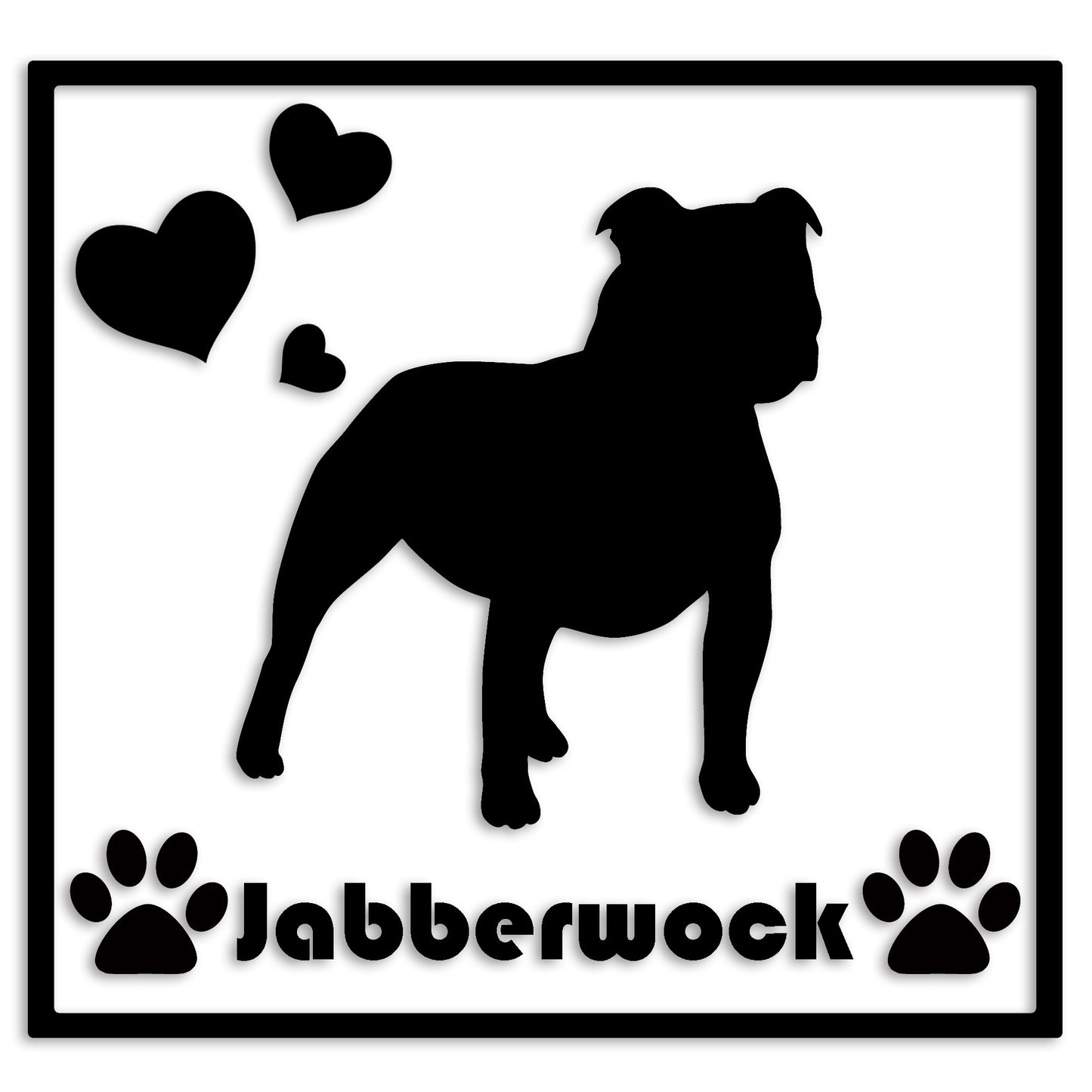 スタッフォードシャーブルテリア 文字入れ可能 ペット 犬 カッティング ステッカー (st-1-30)