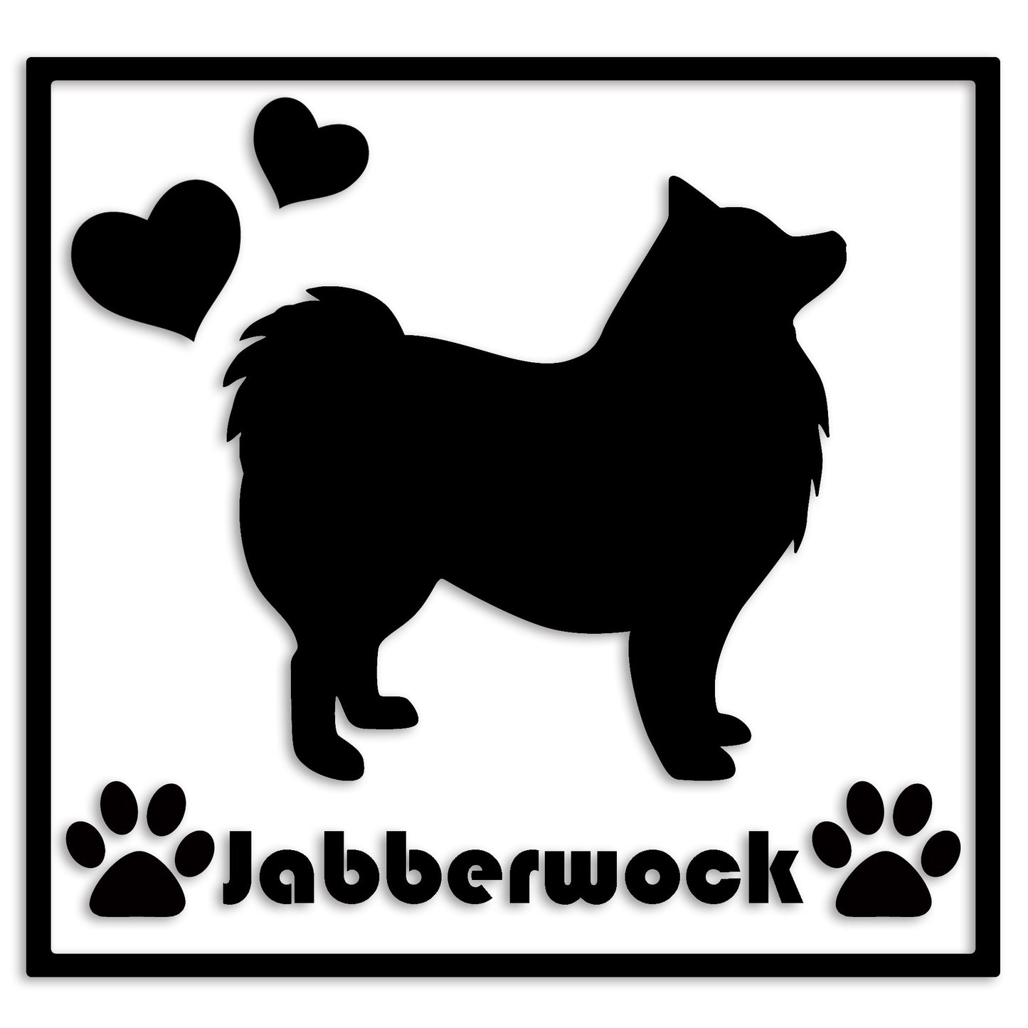 スピッツ 文字入れ可能 ペット 犬 カッティング ステッカー (st-1-31)