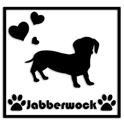 ダックスフンド 文字入れ可能 ペット 犬 カッティング ステッカー (st-1-36)