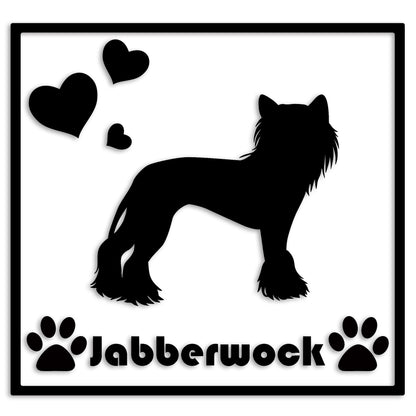 チャイニーズクレステッド 文字入れ可能 ペット 犬 カッティング ステッカー (st-1-39)