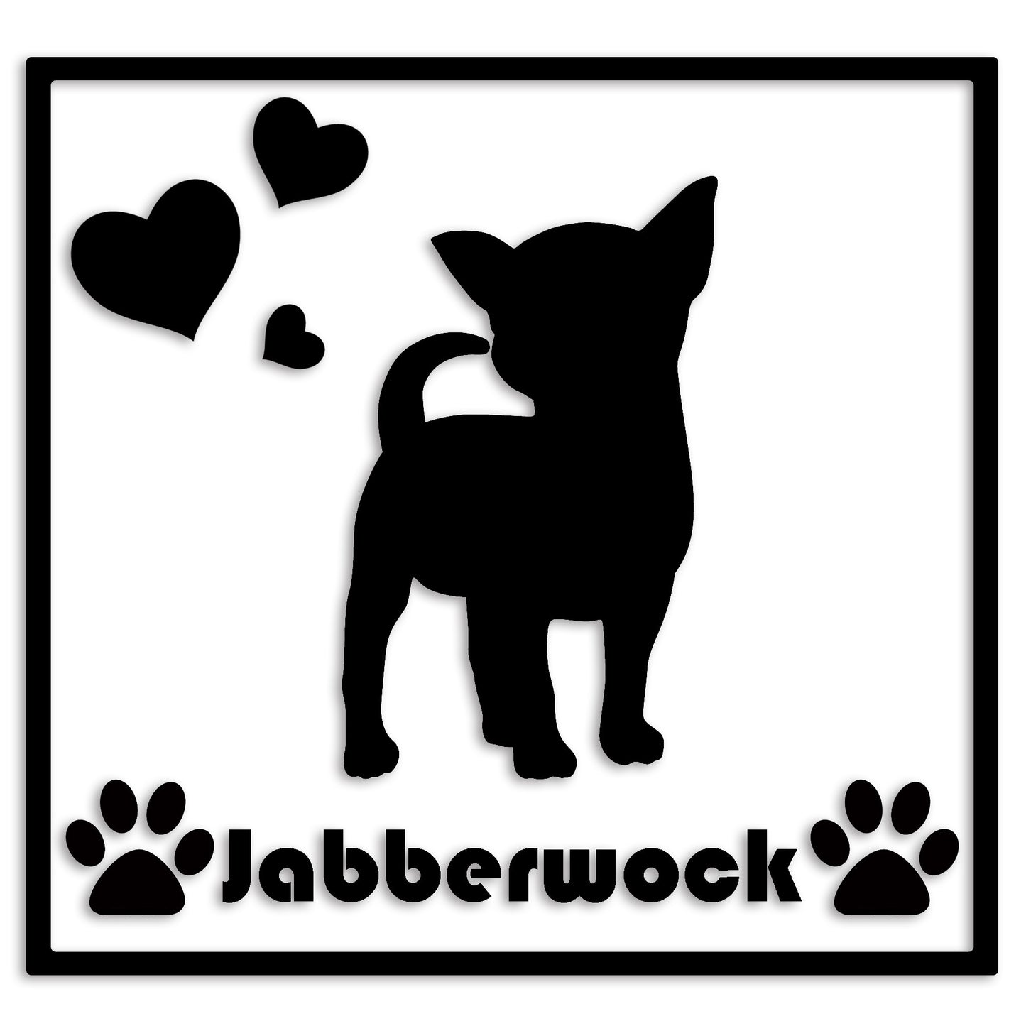 チワワ 文字入れ可能 ペット 犬 カッティング ステッカー (st-1-42)