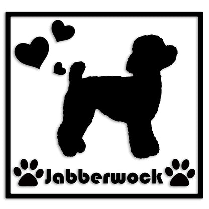 トイプードル 文字入れ可能 ペット 犬 カッティング ステッカー (st-1-43)