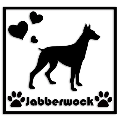 ドーベルマン 文字入れ可能 ペット 犬 カッティング ステッカー (st-1-45)