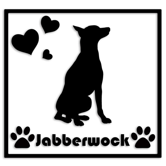 ドーベルマン 文字入れ可能 ペット 犬 カッティング ステッカー (st-1-46)