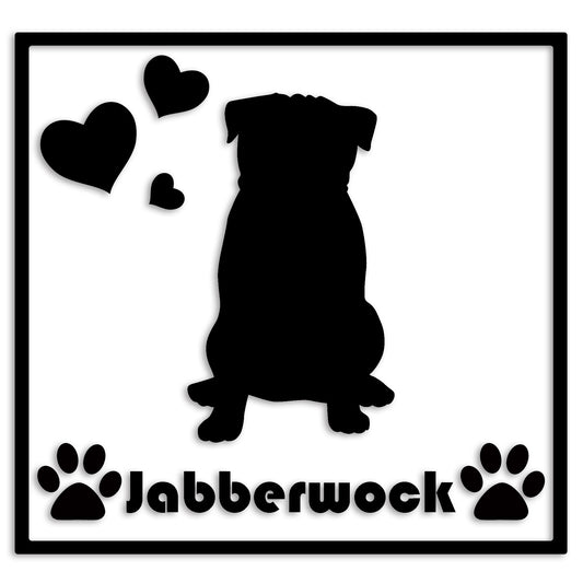 パグ 文字入れ可能 ペット 犬 カッティング ステッカー (st-1-50)