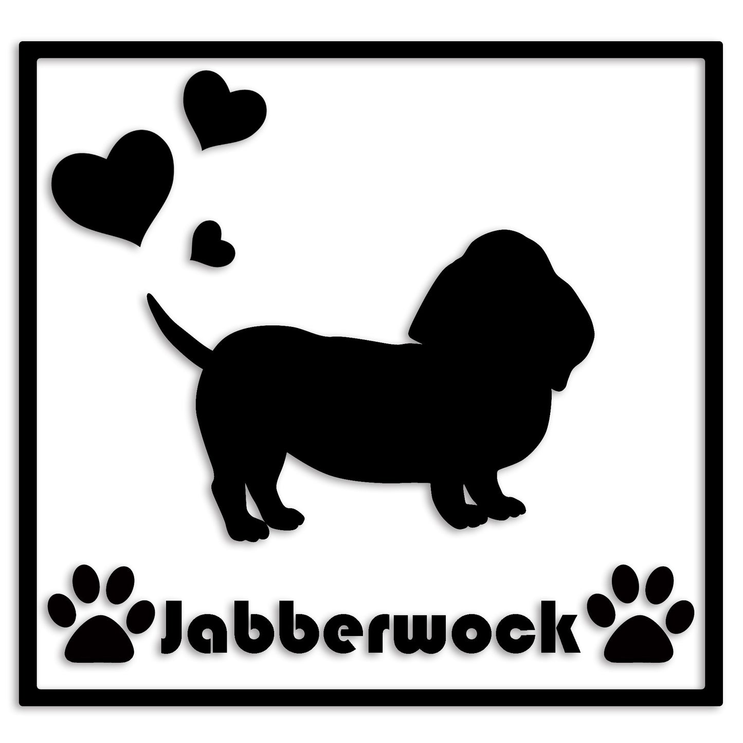 バセットハウンド 文字入れ可能 ペット 犬 カッティング ステッカー (st-1-51)