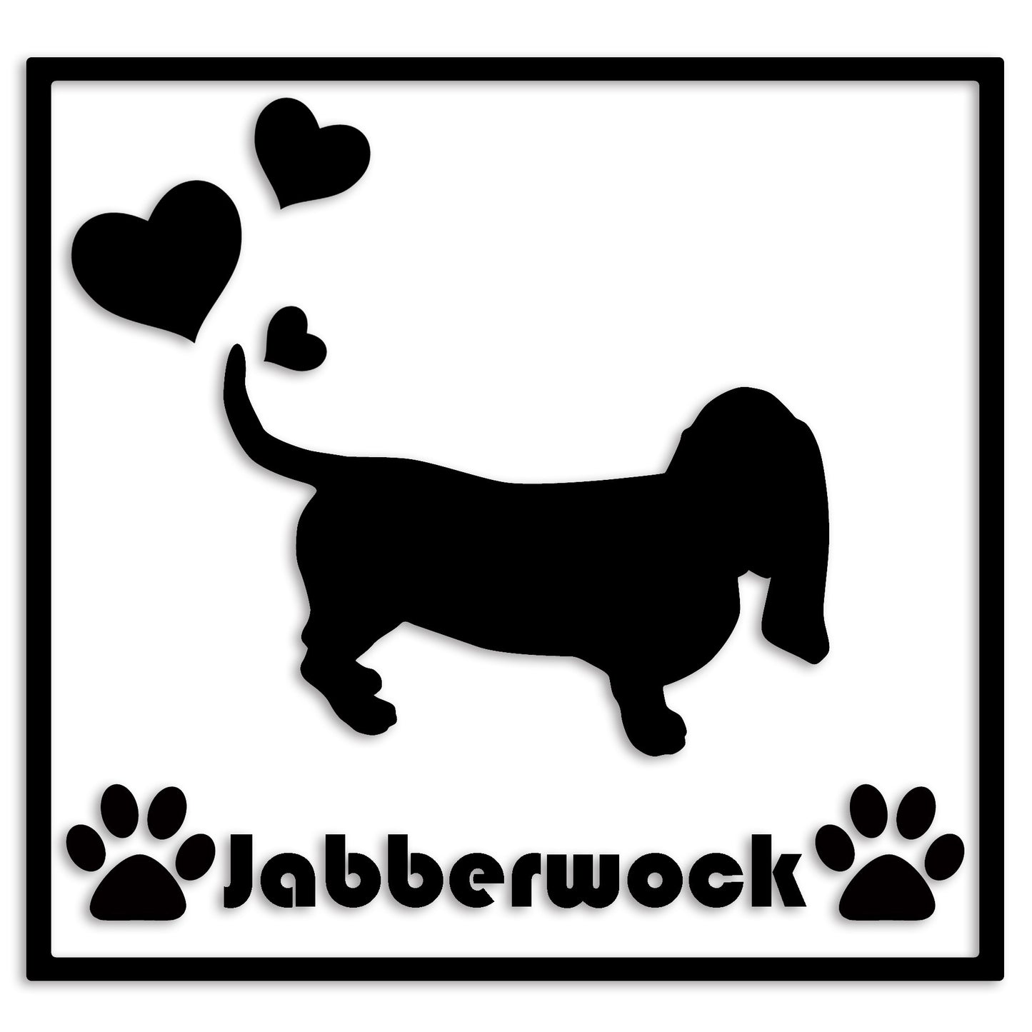 バセットハウンド 文字入れ可能 ペット 犬 カッティング ステッカー (st-1-52)