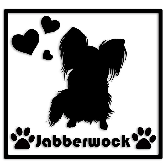 パピヨン 文字入れ可能 ペット 犬 カッティング ステッカー (st-1-55)