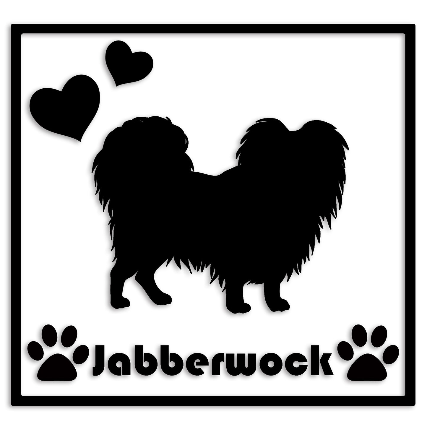 パピヨン 文字入れ可能 ペット 犬 カッティング ステッカー (st-1-56)