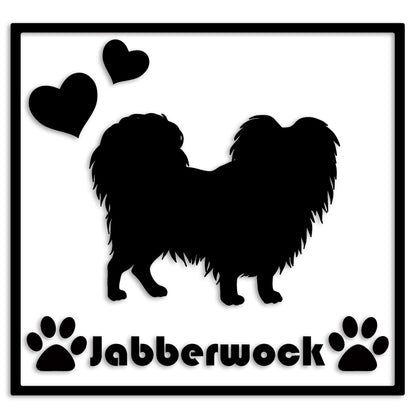 パピヨン 文字入れ可能 ペット 犬 カッティング ステッカー (st-1-56)